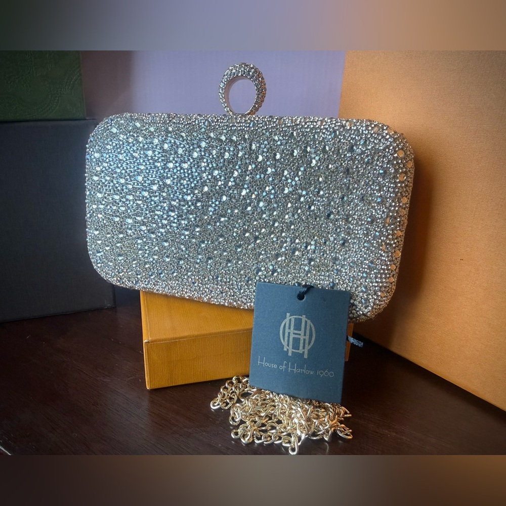 House of Harlow 1960 NWT Champagne Embellished Clutch Bag